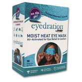 Bruder air-activated eye steam mask box front shows compact packaging for on-the-go comfort