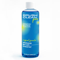 Brush Clean Pro original cleanser bottle pour: quick, water-free cleanse for on-the-go makeup brushes.
