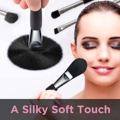 Brush Master double-ended brushes application demonstrates versatile options for foundation and eyes.