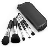 Brush Master travel makeup brushes front view highlights compact portable design for on-the-go makeup.