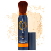 Brush On Block SPF 30 compact with twist-open mechanism for mess-free reapplication.
