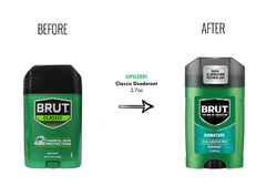 Brut Deodorant Signature cap close-up for easy underarm application.