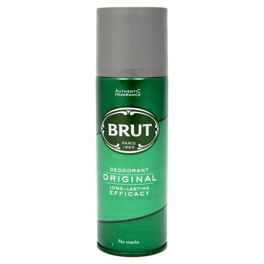 Brut Original desodorante en aerosol 200 ml ofrece frescura duradera para el día.