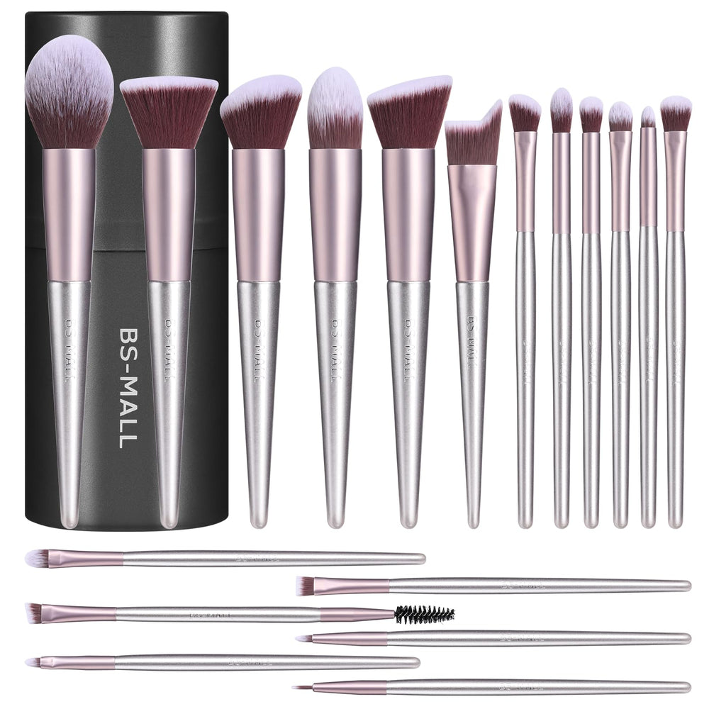 BS-MALL 18-piece makeup brush set in case for organized on-the-go makeup