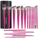 BS-MALL makeup brush set with case, 18 pieces, ideal for on-the-go touch-ups.