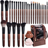 BS-MALL professional makeup brush set in travel bag—complete on-the-go beauty toolkit for flawless looks.
