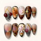 BSBTBZ brown leopard press-on nails for bold everyday wear.