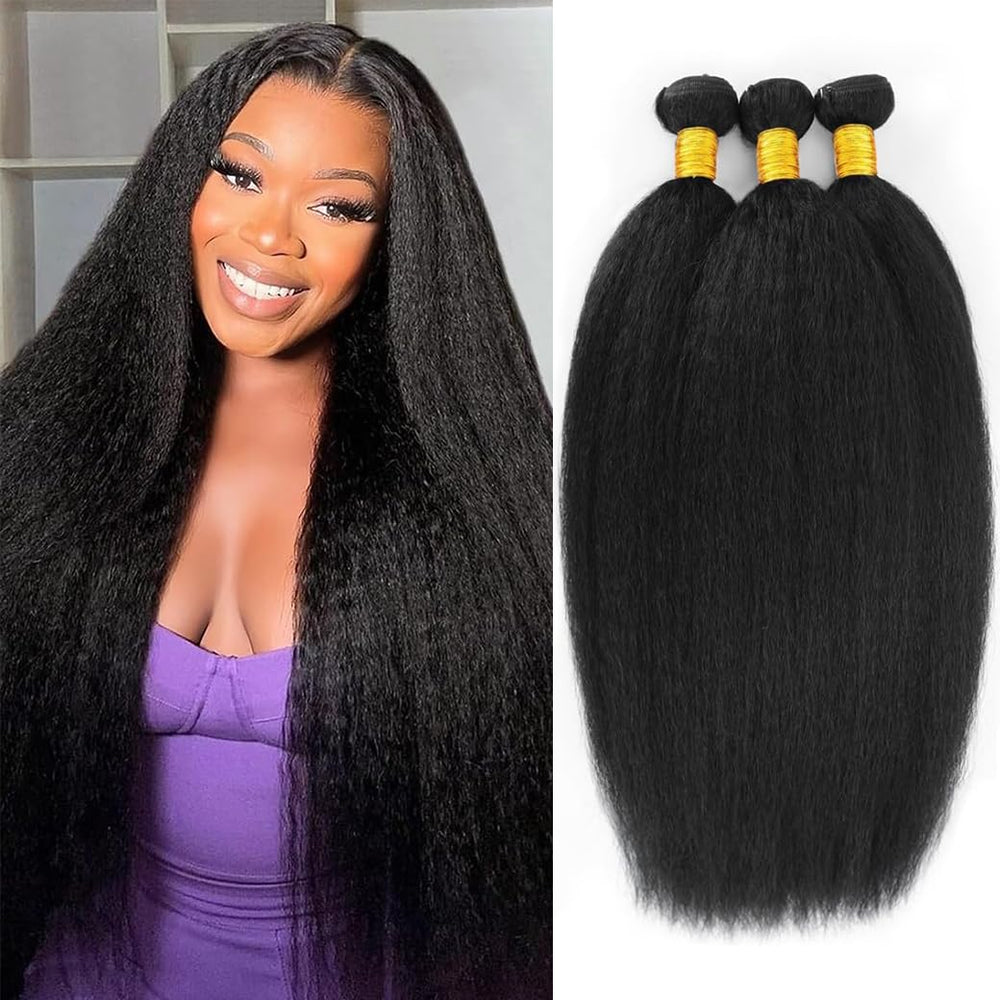 BSBU Kinky Straight Bundles pack shot highlights natural texture for versatile styling.