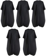 BSFHH black waterproof cape closeup shows sturdy metal snap closure for secure neck fit during professional cuts