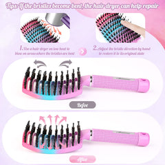 Bsisme wet-dry hair brush reduces frizz and aids drying