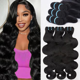 BSQQ 18-inch body wave bundle close-up shows natural shine for daily wear.