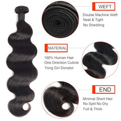 BSTDAE 12A body wave 22-inch bundle delivers dramatic length and flow.