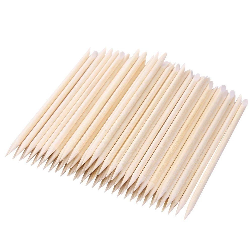 BTYMS palitos de cutícula naranja, 4,5 pulgadas, para limpieza suave de uñas.