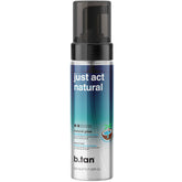 BTAN Clear Self Tanner Foam bottle showing transfer-free bronzing on skin