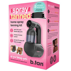 B.TAN dark pro spray mist delivering natural-looking color.