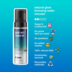BTAN Self Tanner Foam on cheek area for face application using a mitt