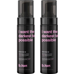 B.TAN Ultra Dark self-tanner mousse bundle bottle close-up, for a bold bronze glow.
