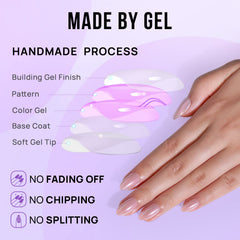 BTArtbox Almond press‑ons demonstrate quick application for busy mornings.