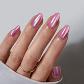 BTArtbox Dreamy pink cat eye almond nails front view for natural look