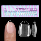 BTArtbox extra short almond nail tips pack, 320 pieces, for quick natural extensions.