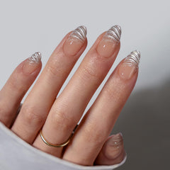 BTArtbox French Tip press-on nails kit closeup highlights durable design for long wear