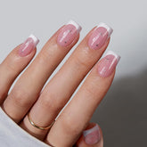 BTArtbox French Tip nails pink stars with starlit sparkle for quick stylish manicure.