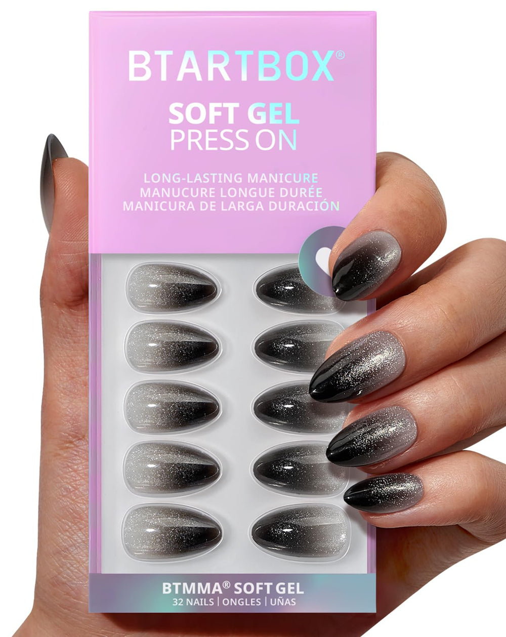 BTArtbox Grave Shine nails closeup for durable, daily-wear shimmer
