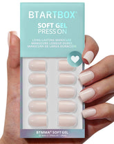BTArtbox pastel square nails kit with 32 pieces for at-home nude manicure