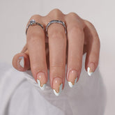 BTArtbox almond nails with white French tip, salon-like shine for daily wear
