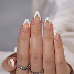 BTArtbox press-on nails French tip design for quick at-home manicure.