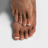 BTArtbox press-on toenails white French kit for quick salon-ready pedicure