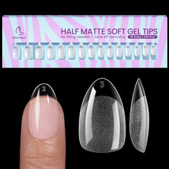 BTArtbox short almond nail tips packaging shows 320-pcs kit for at-home nail extensions