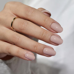 BTArtbox taro milkshake oval nails on hand offer salon-like precision and comfortable wear.