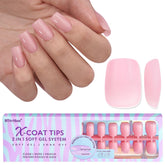 BTArtbox XCOATTIPS extra-short square pink nails ready for natural at-home manicure