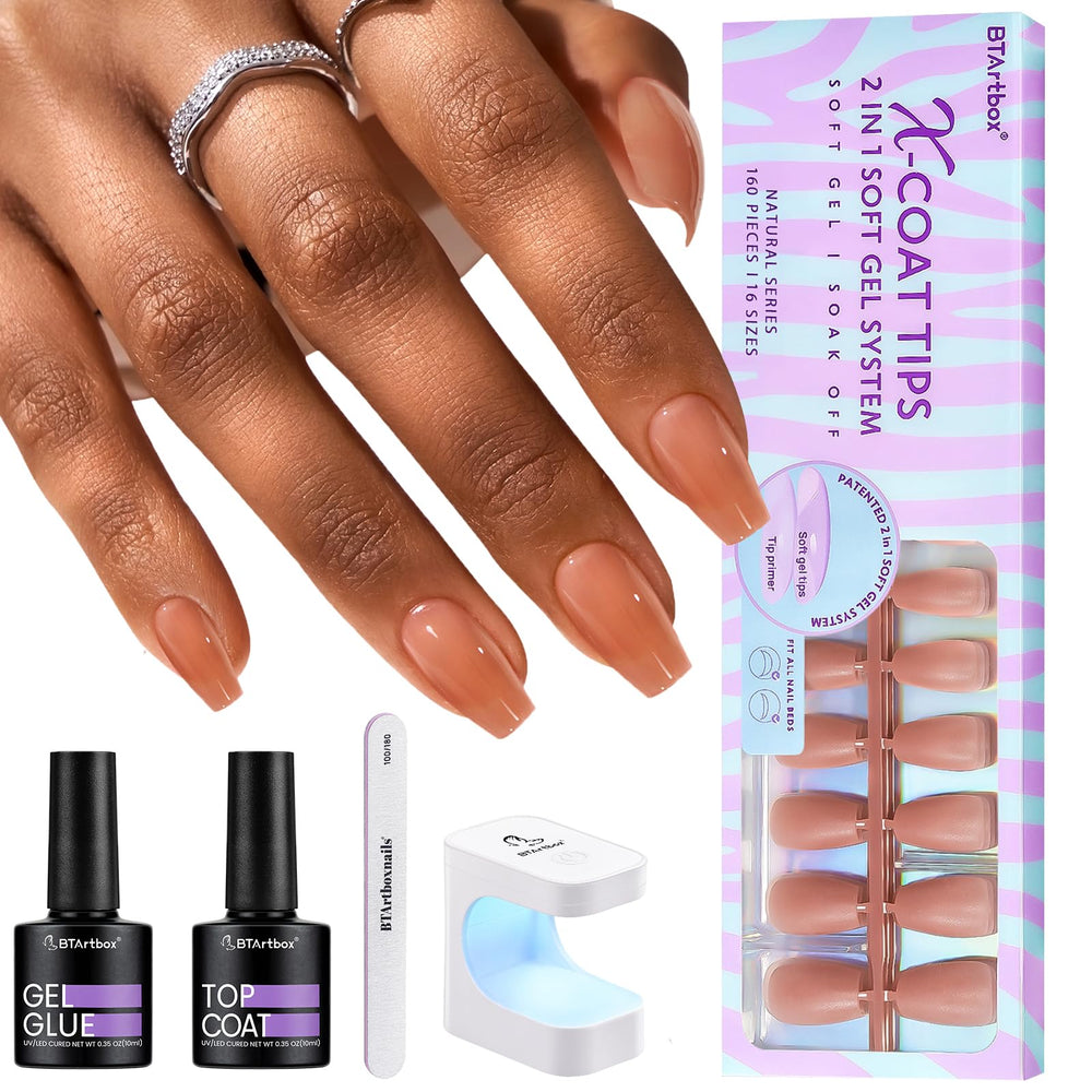 BTArtbox XCOATTIPS kit setup with all-in-one components for at-home nails