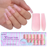 BTArtbox XCOATTIPS soft gel nail tips in matte pink for natural-looking extensions