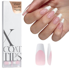 BTArtboxnails French tip pink coffin press-on delivers salon-like results at home