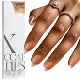 BTArtboxnails French tip press-on nails brown almond set for quick salon-like manicure at home