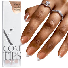 BTArtboxnails French tip press-on nails brown almond set for quick salon-like manicure at home