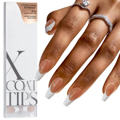 BTArtboxnails brown coffin french-tip nails for quick at-home manicure