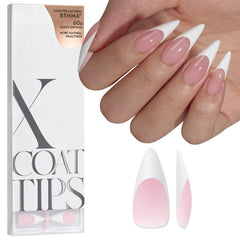 BTArtboxnails French tip press-on nails long stiletto pink for easy DIY French manicure