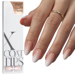 BTArtboxnails XCOATTIPS ombre short almond nails in nude tones for a fast, salon-like finish.