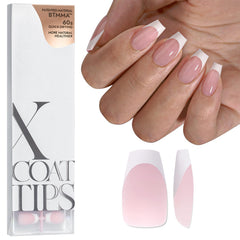 BTArtboxnails pink short coffin French tips ready for quick at-home manicure