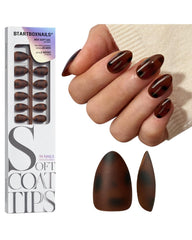 BTArtboxnails SoftCOATTIPS tortoiseshell almond short nails displayed for quick at-home manicure