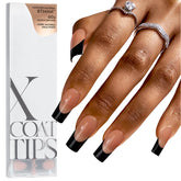 BTArtboxnails XCOATTIPS black French tip nails for quick at-home salon results