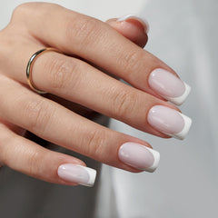 BTArtboxnails XCOATTIPS milky white square swatch shows natural finish and versatility.