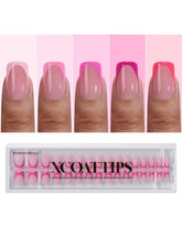 BTArtboxnails XCOATTIPS pink French tip set for classic salon-style nails at home.