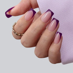 BTArtboxnails XCOATTIPS purple tips with square shape for fast at-home manicure practice
