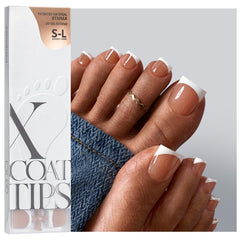BTARTBOXNAILS XCOATTIPS brown square toe nail tip for long-wear in sandals.