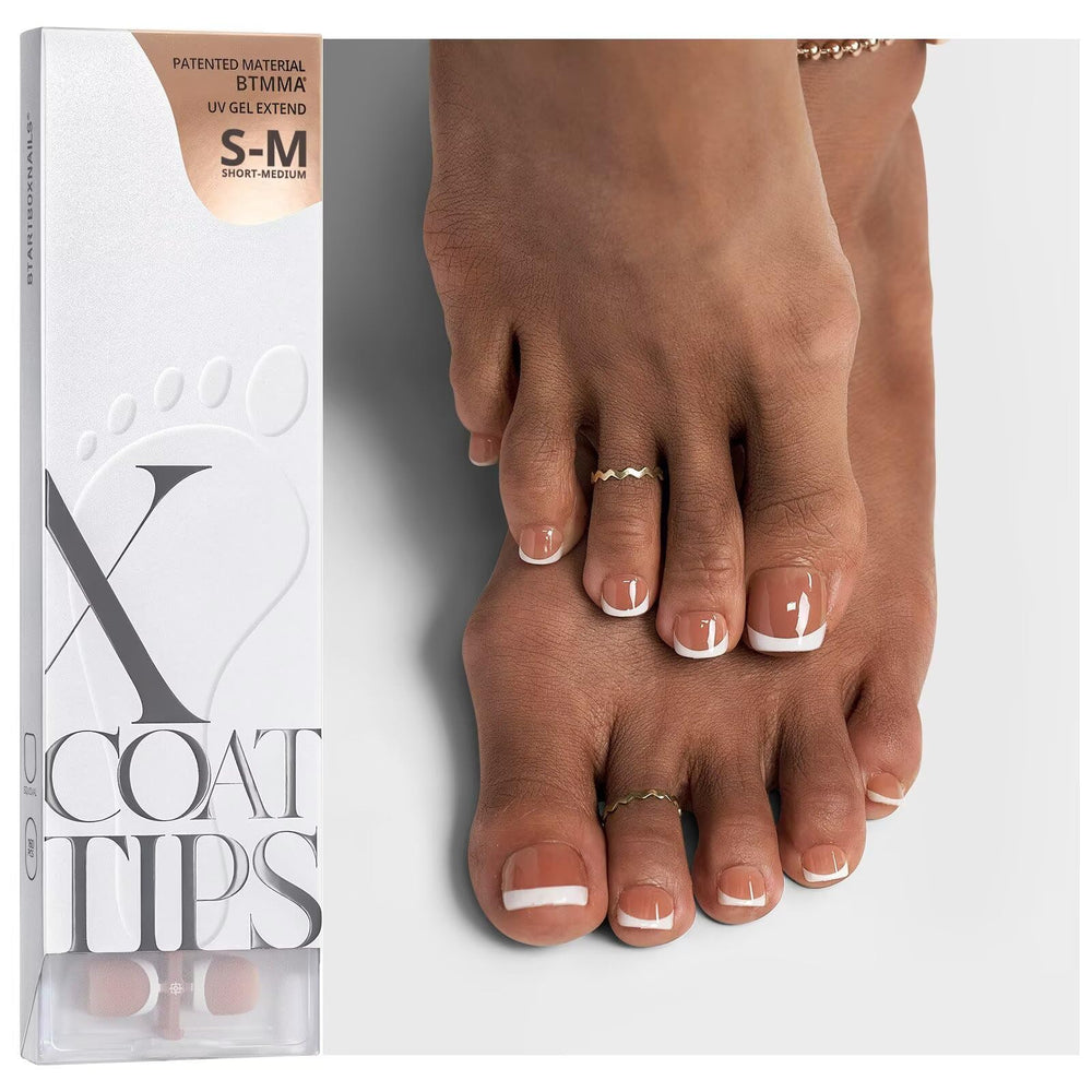 BTArtboxnails XCOATTIPS toe nail tips packaging close-up for at home DIY mani